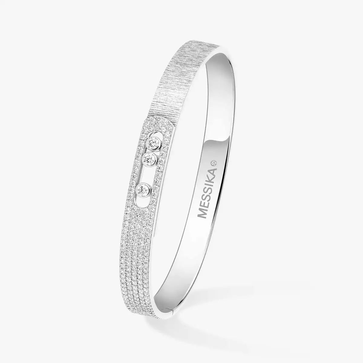 [Clover Jewelry]Move Noa Ciselé half pavé bangle
