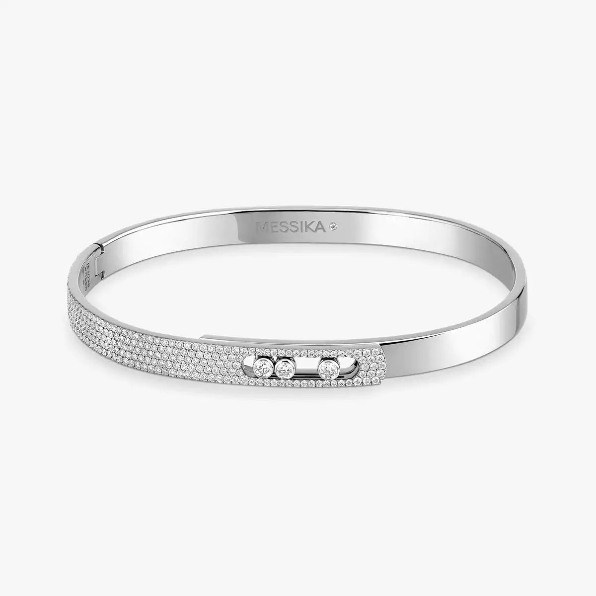 [Clover Jewelry]Move Noa Rose Gold Pavé Diamond Bangle Bracelet