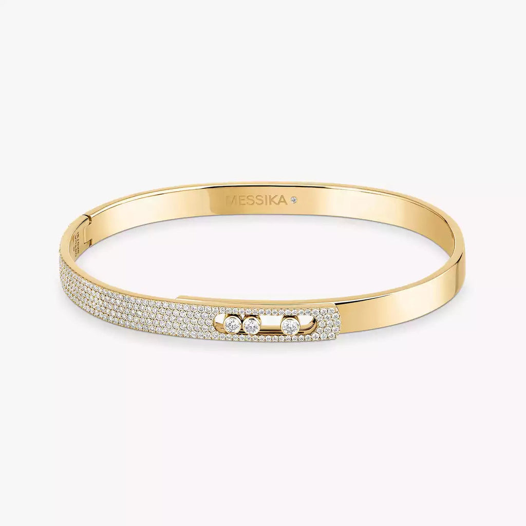 [Clover Jewelry]Move Noa Rose Gold Pavé Diamond Bangle Bracelet