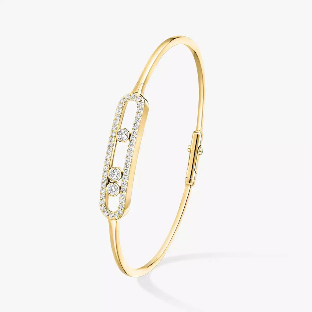 [Clover Jewelry]Move Pavé Diamond Bangle Bracelet M