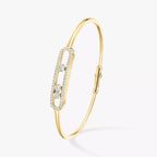 [Clover Jewelry]Move Pavé Diamond Bangle Bracelet M