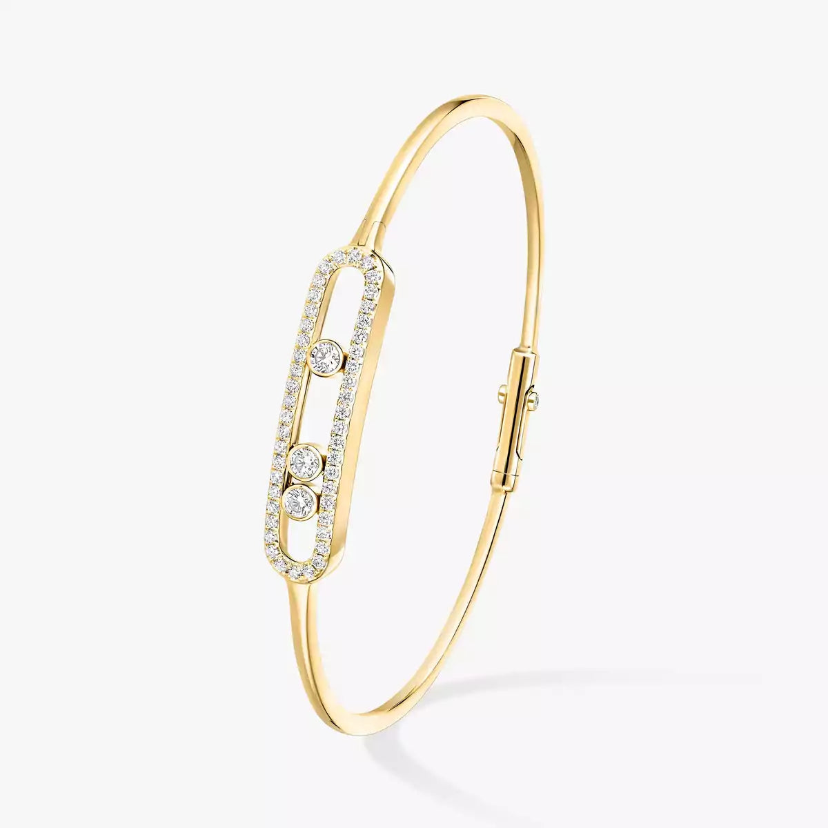[Clover Jewelry]Move Pavé Diamond Bangle Bracelet M
