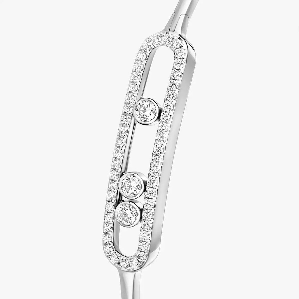[Clover Jewelry]Move Pavé Diamond Bangle Bracelet M