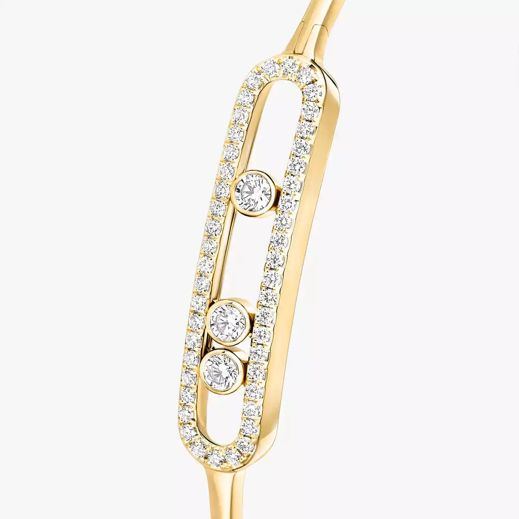 [Clover Jewelry]Move Pavé Diamond Bangle Bracelet M