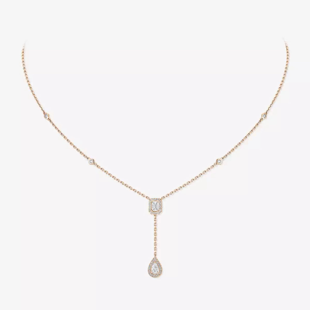 [Clover Jewelry]Gold Diamond Tie Necklace