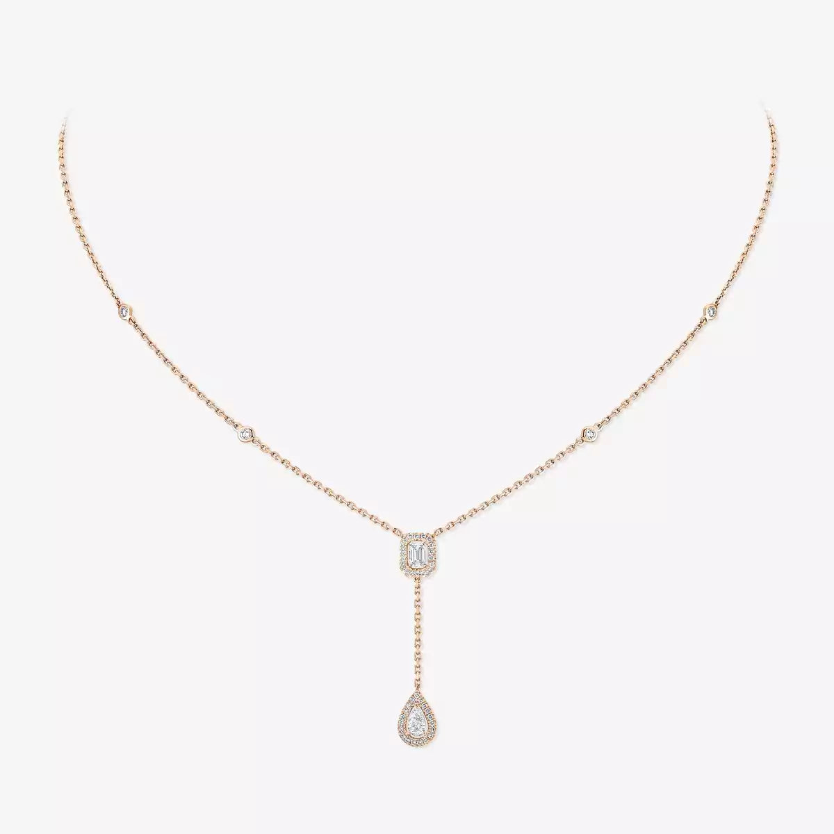 [Clover Jewelry]Gold Diamond Tie Necklace