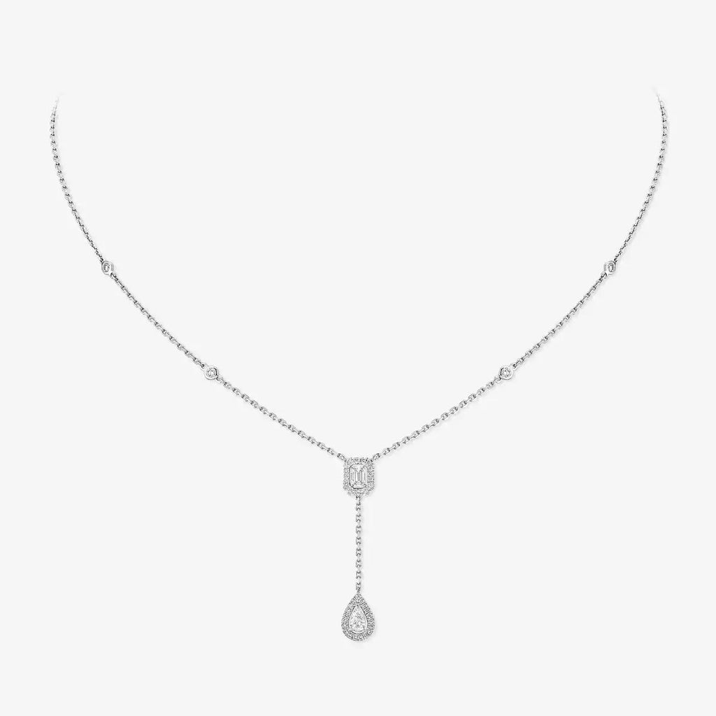 [Clover Jewelry]Gold Diamond Tie Necklace