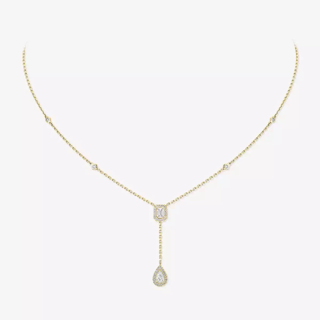 [Clover Jewelry]Gold Diamond Tie Necklace