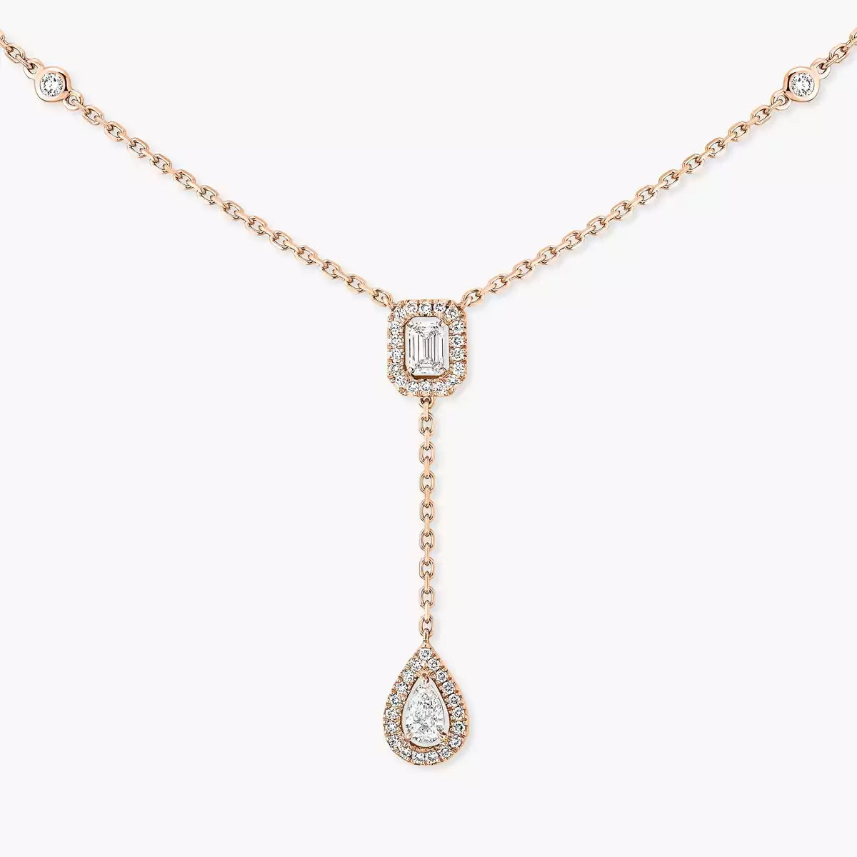 [Clover Jewelry]Gold Diamond Tie Necklace
