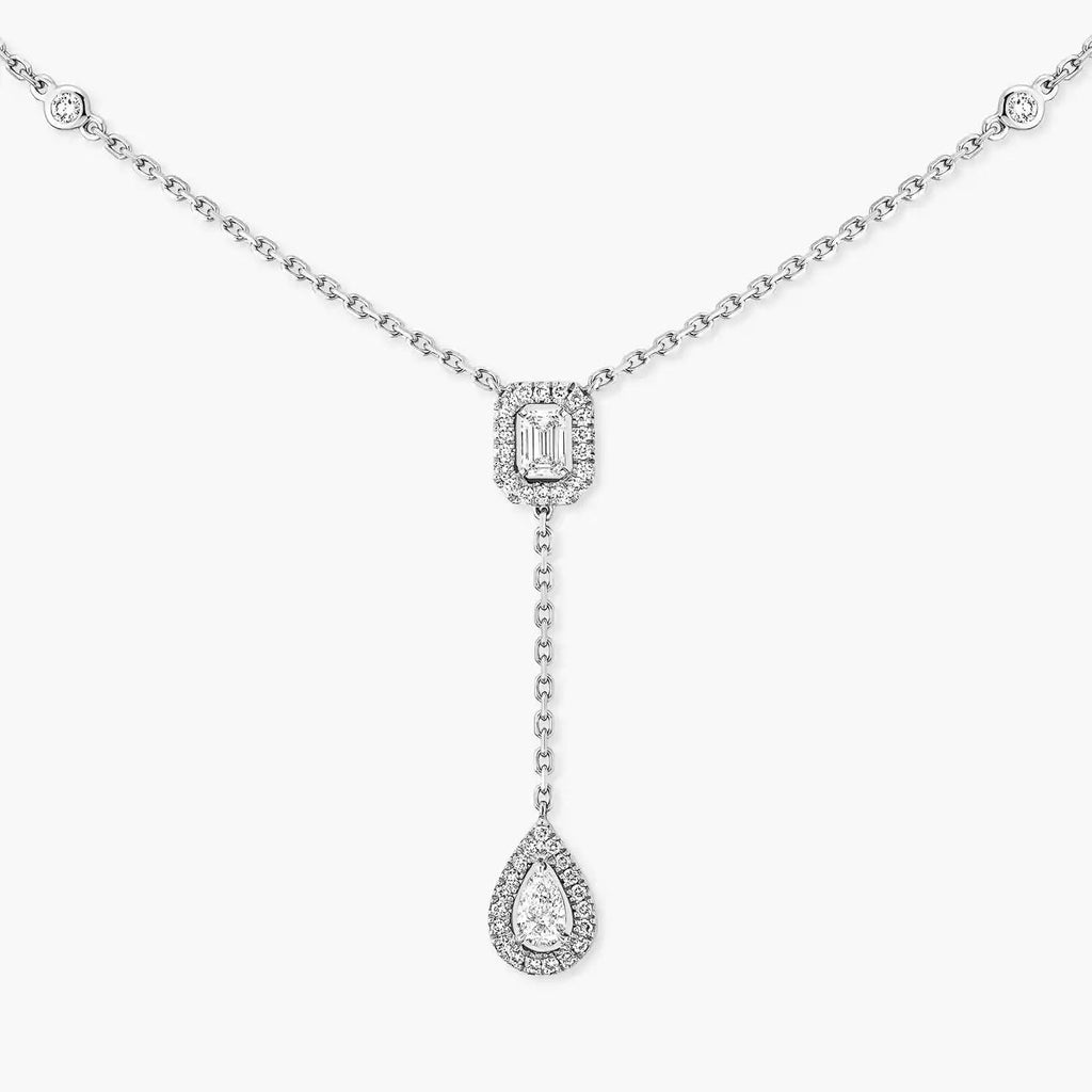 [Clover Jewelry]Gold Diamond Tie Necklace