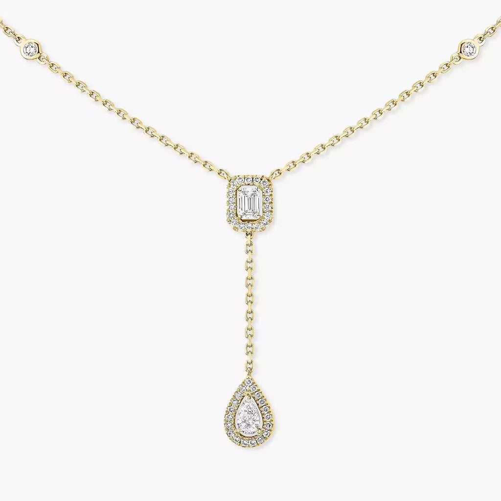 [Clover Jewelry]Gold Diamond Tie Necklace