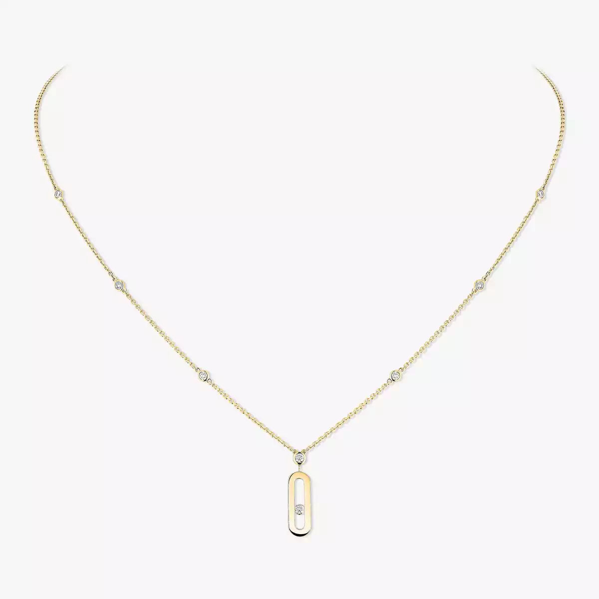 [Clover Jewelry] Move Uno Gold Diamond Long Necklace