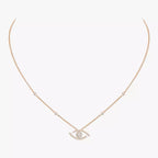 [Clover Jewelry]Pave_ Diamond Necklace Lucky Eye
