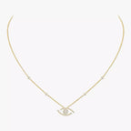 [Clover Jewelry]Pave_ Diamond Necklace Lucky Eye