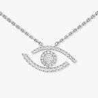 [Clover Jewelry]Pave_ Diamond Necklace Lucky Eye