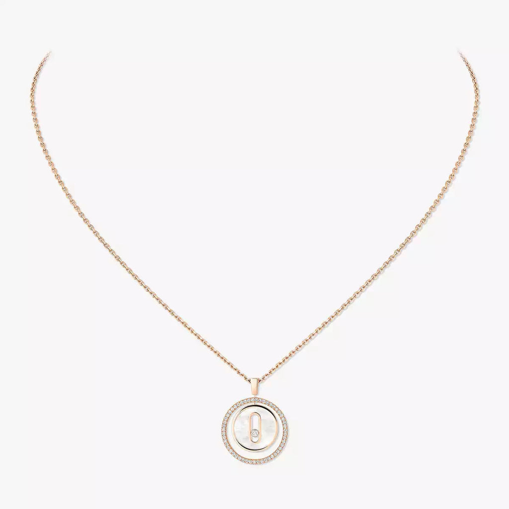 [Clover Jewelry]Lucky Move Diamond Necklace in Rose Gold and White Mother-of-Pearl
