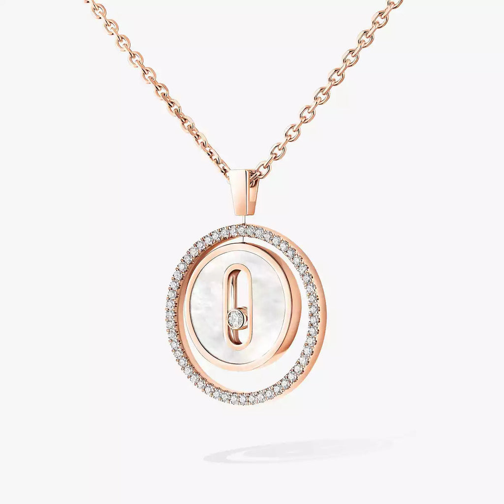 [Clover Jewelry]Lucky Move Diamond Necklace in Rose Gold and White Mother-of-Pearl