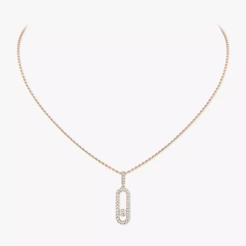 [Clover Jewelry]Move Uno Diamond Necklace in Rose Gold