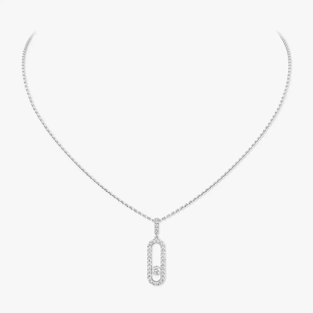 [Clover Jewelry]Move Uno Diamond Necklace in Rose Gold