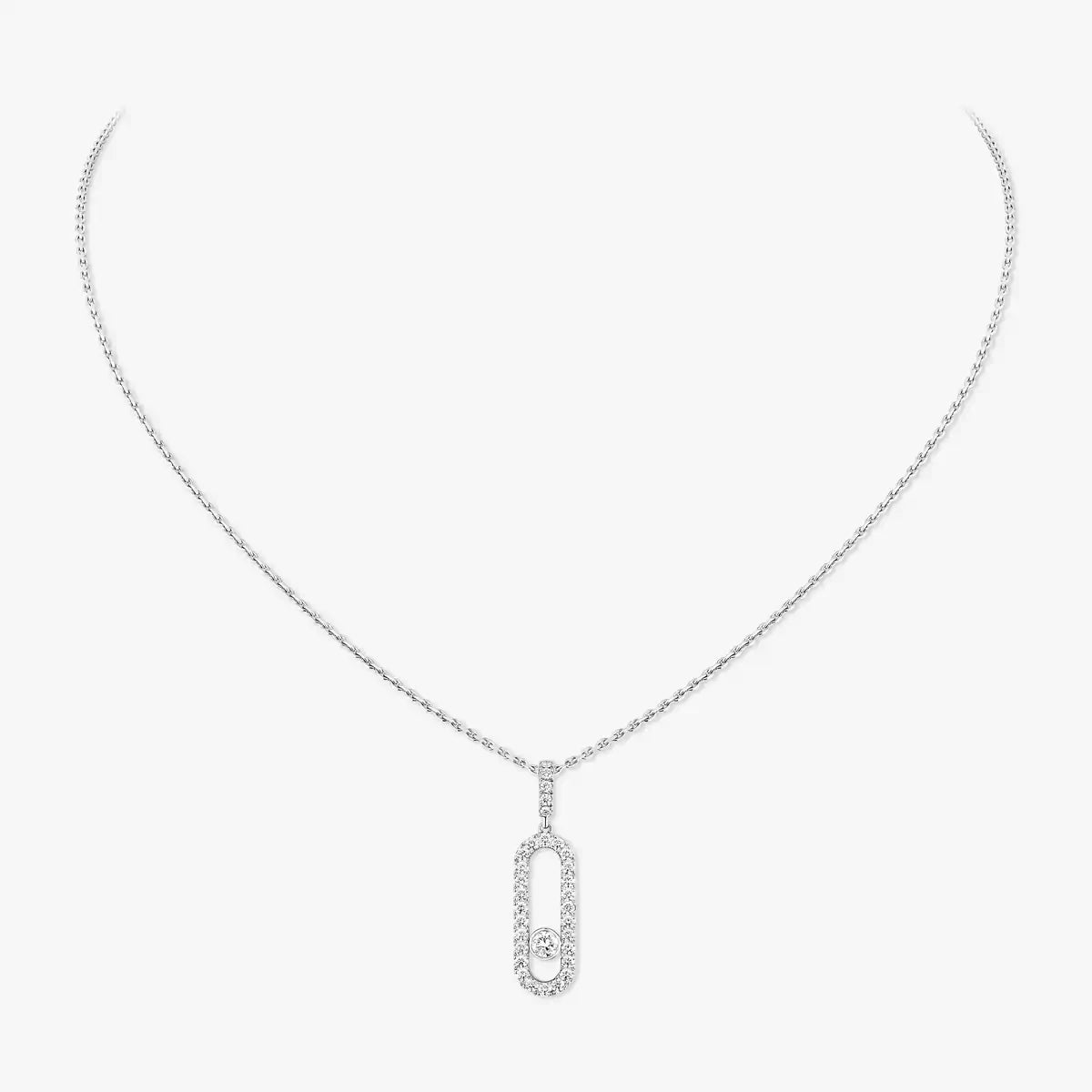 [Clover Jewelry]Move Uno Diamond Necklace in Rose Gold