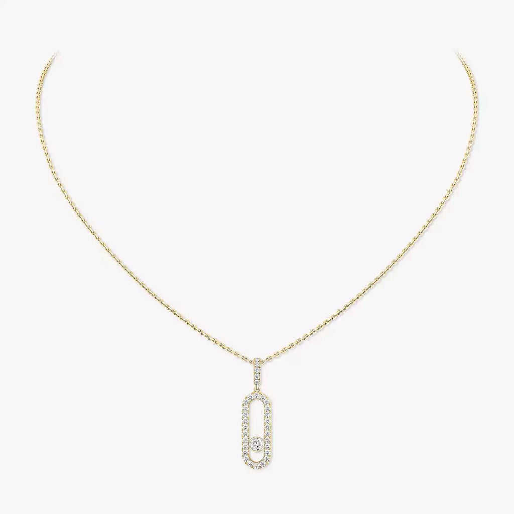 [Clover Jewelry]Move Uno Diamond Necklace in Rose Gold