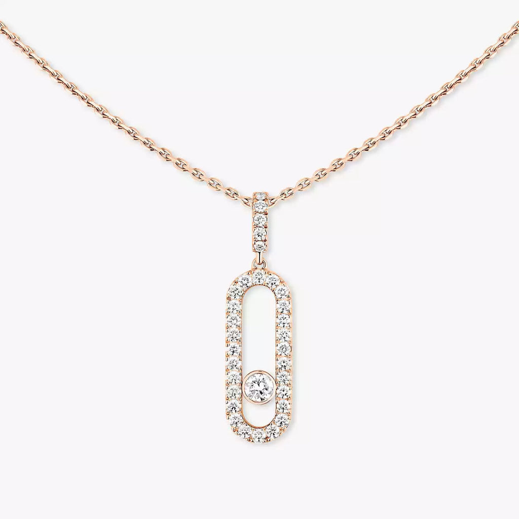 [Clover Jewelry]Move Uno Diamond Necklace in Rose Gold