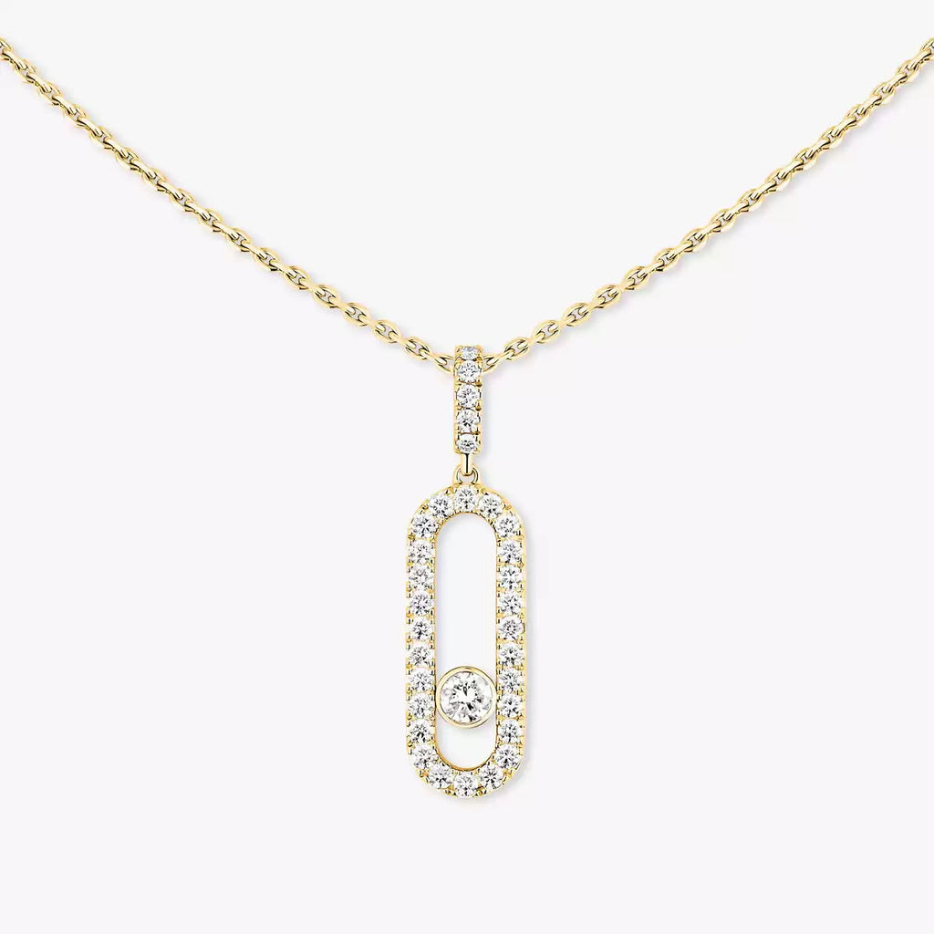 [Clover Jewelry]Move Uno Diamond Necklace in Rose Gold