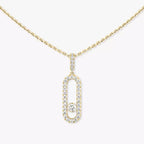 [Clover Jewelry]Move Uno Diamond Necklace in Rose Gold
