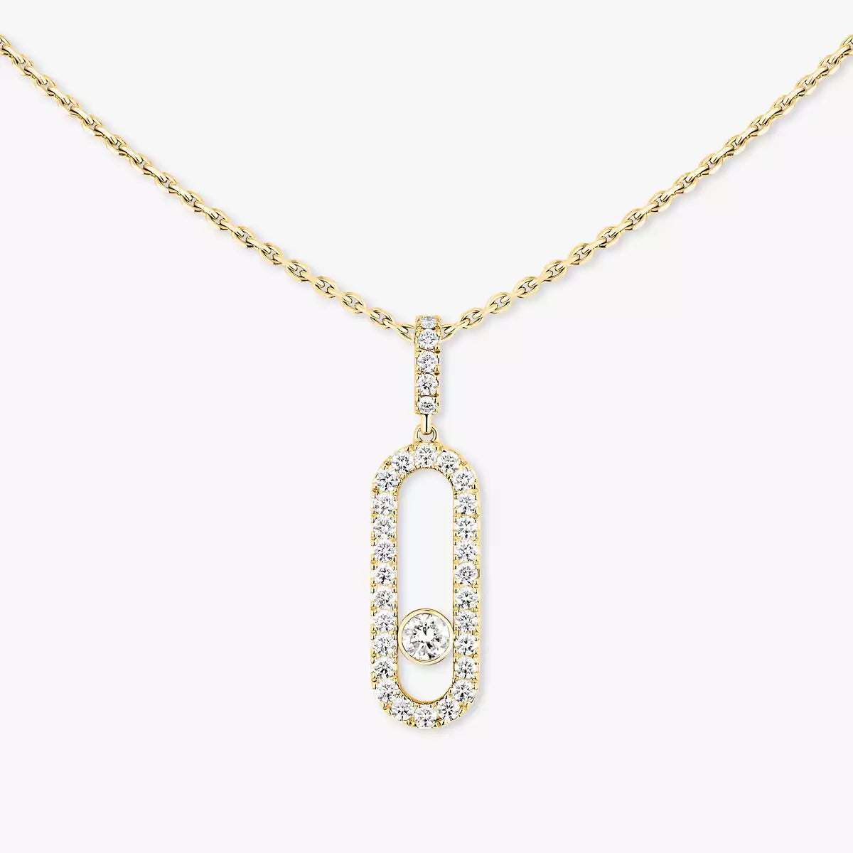 [Clover Jewelry]Move Uno Diamond Necklace in Rose Gold