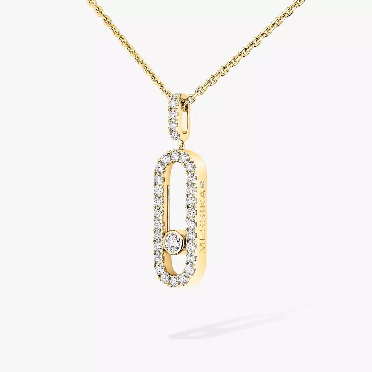 [Clover Jewelry]Move Uno Diamond Necklace in Rose Gold