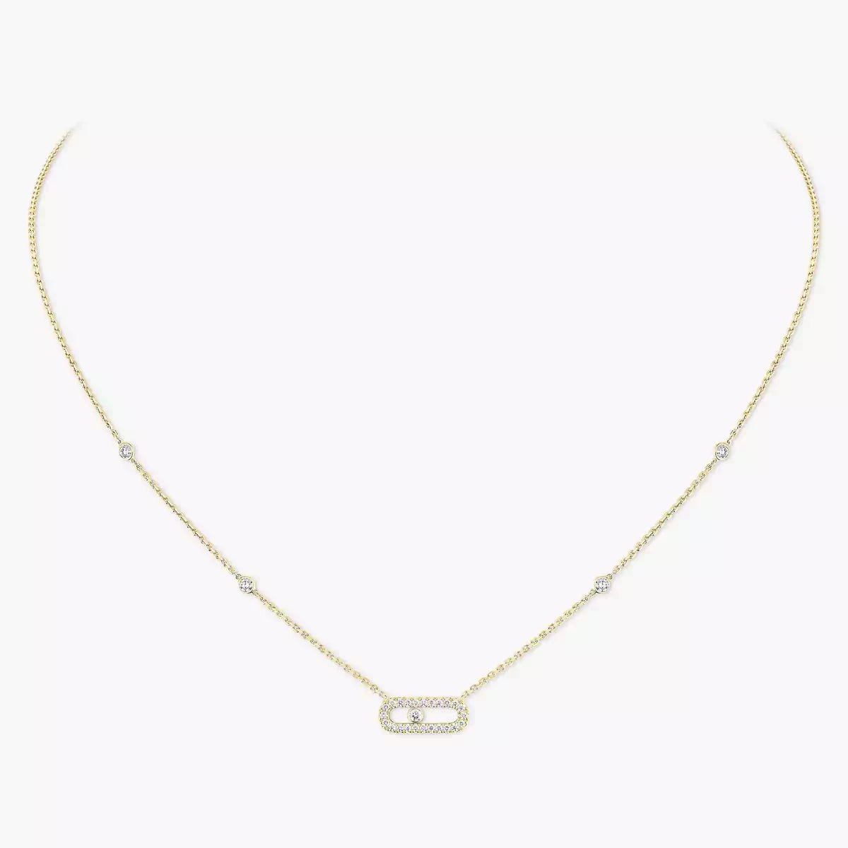 [Clover Jewelry]Diamond Necklace Move Uno