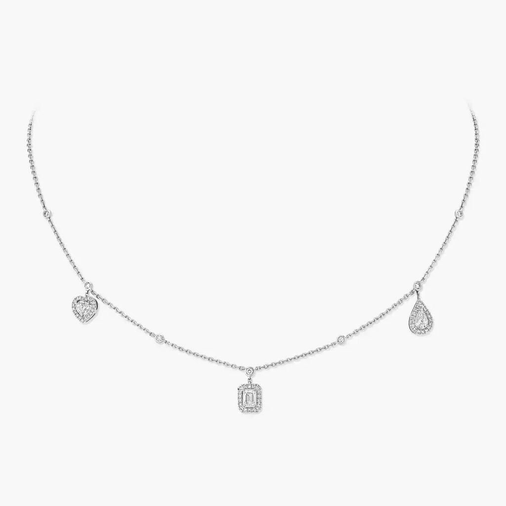 [Clover Jewelry]My Twin Diamond Necklace in Silver