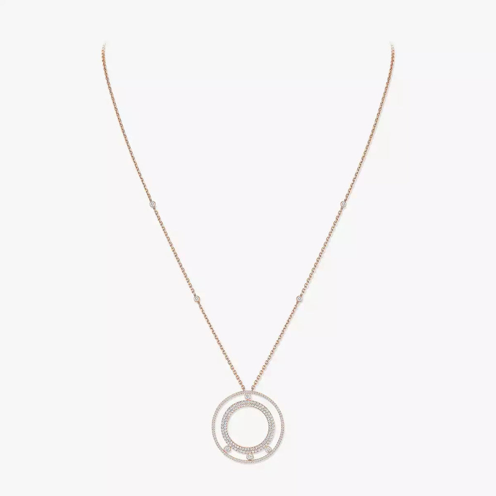 [Clover Jewelry]Move Romane Long Pave_-Set Diamond Necklace