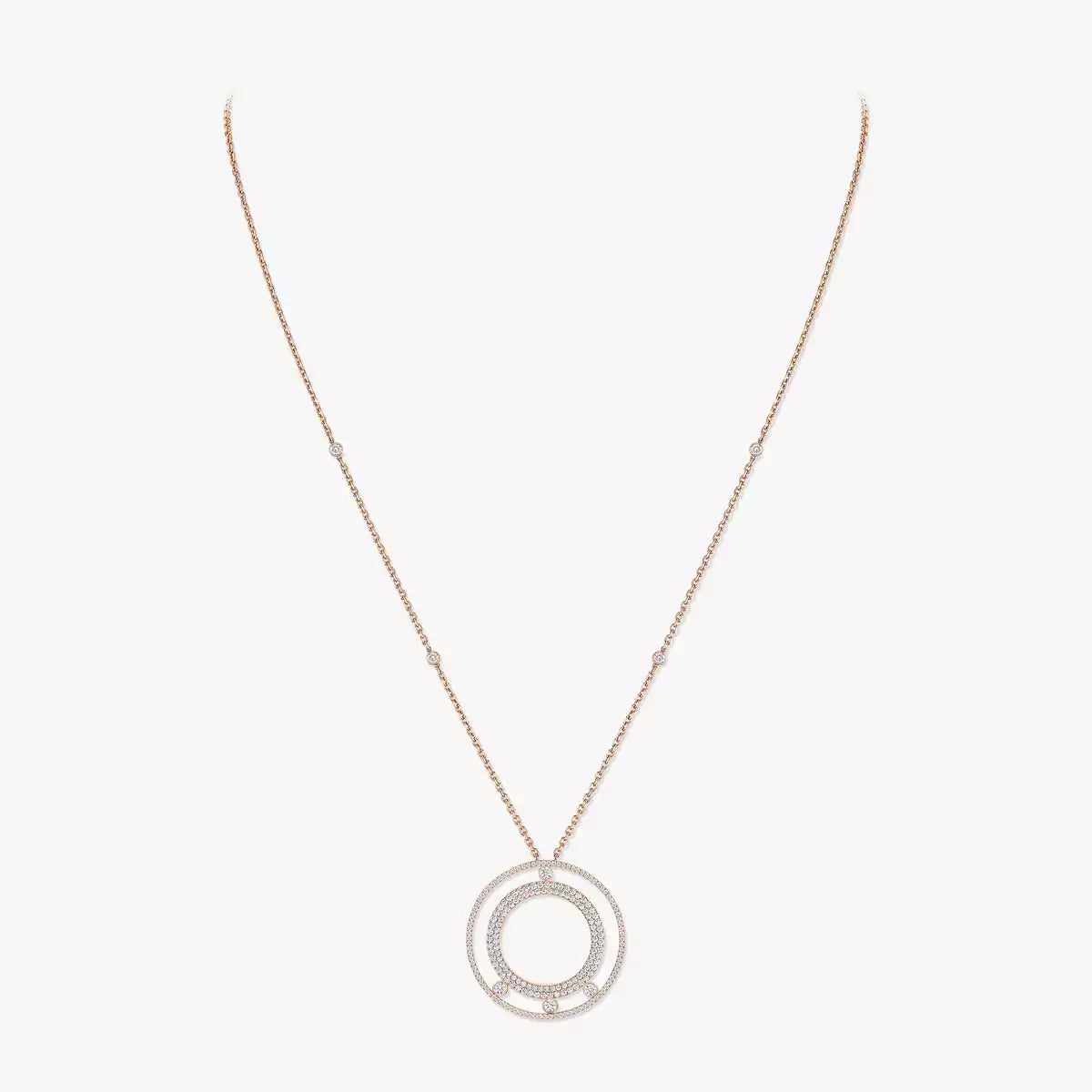 [Clover Jewelry]Move Romane Long Pave_-Set Diamond Necklace