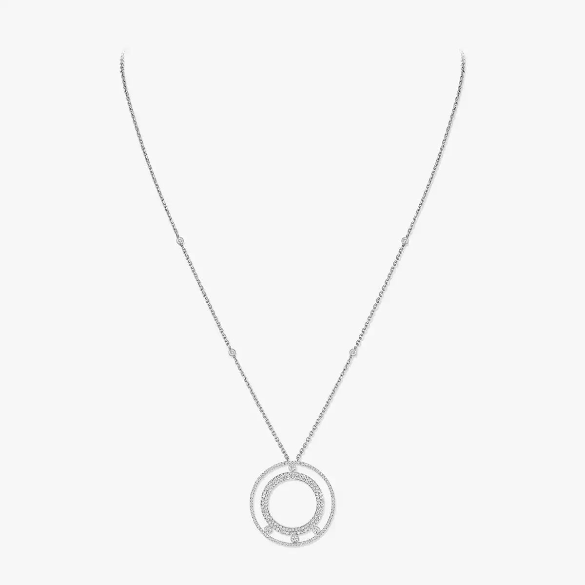 [Clover Jewelry]Move Romane Long Pave_-Set Diamond Necklace