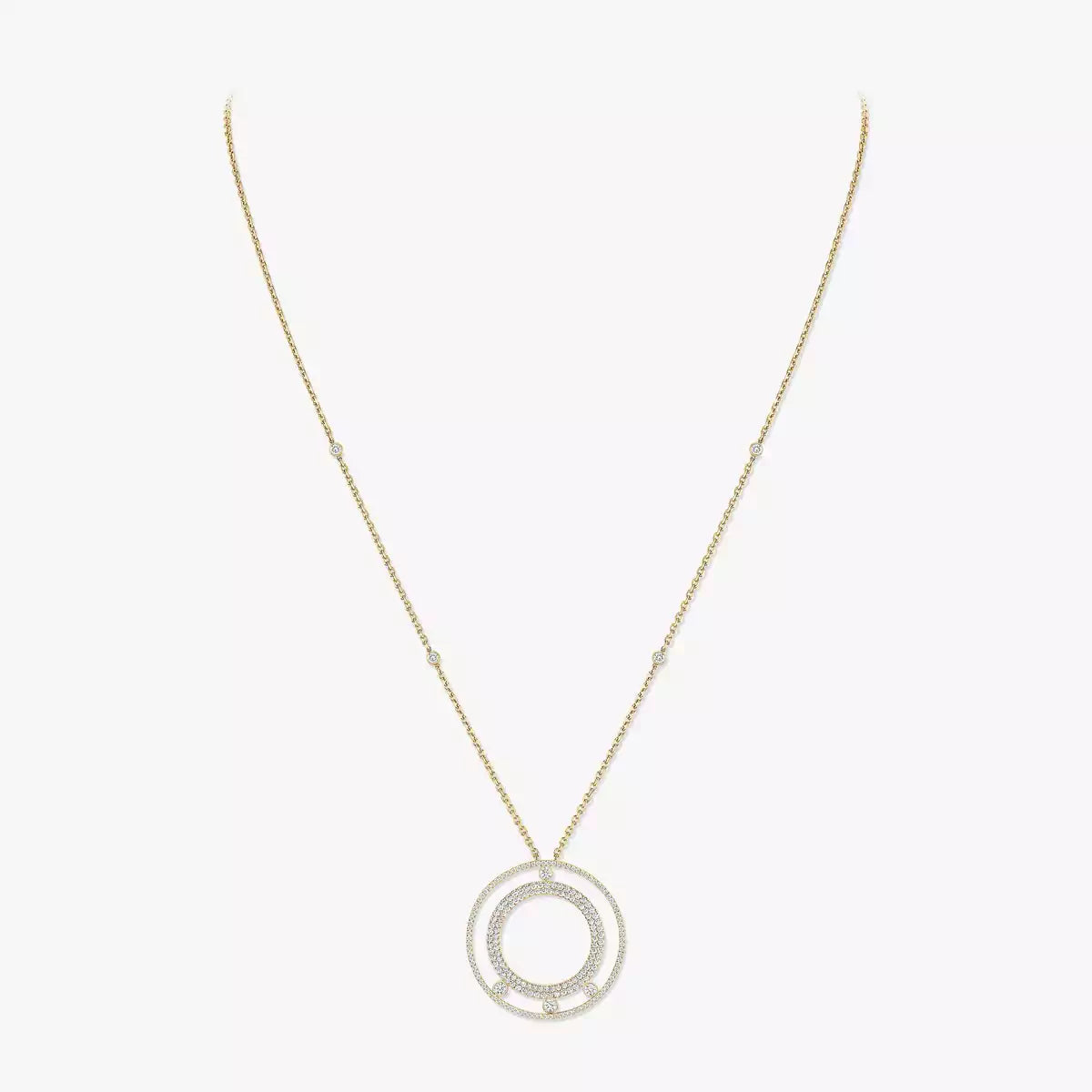 [Clover Jewelry]Move Romane Long Pave_-Set Diamond Necklace