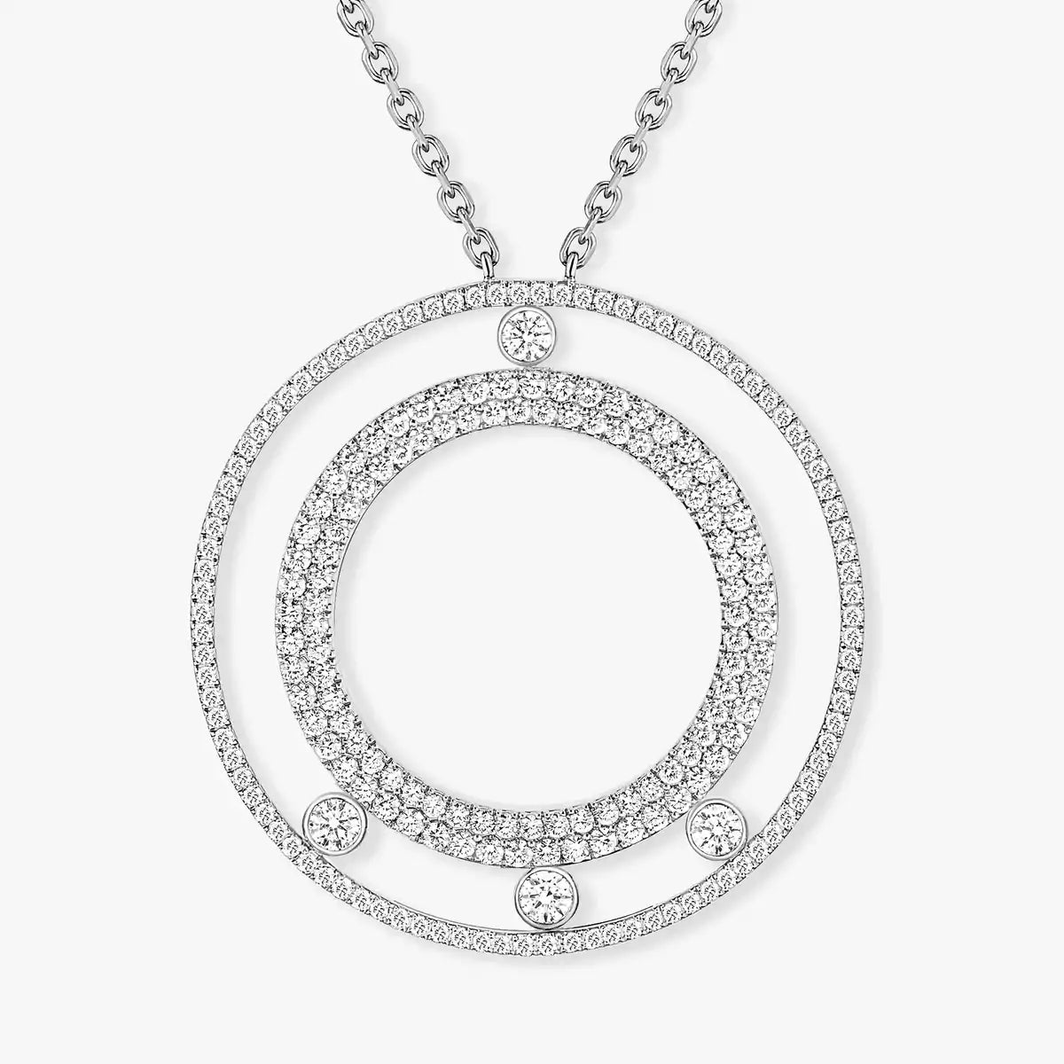 [Clover Jewelry]Move Romane Long Pave_-Set Diamond Necklace