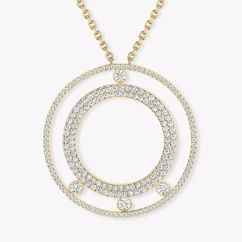 [Clover Jewelry]Move Romane Long Pave_-Set Diamond Necklace