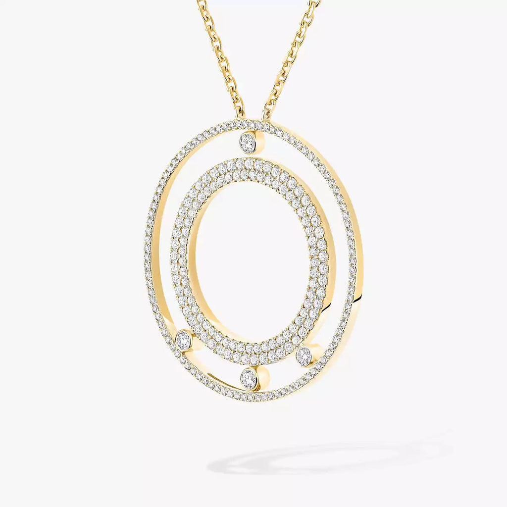 [Clover Jewelry]Move Romane Long Pave_-Set Diamond Necklace