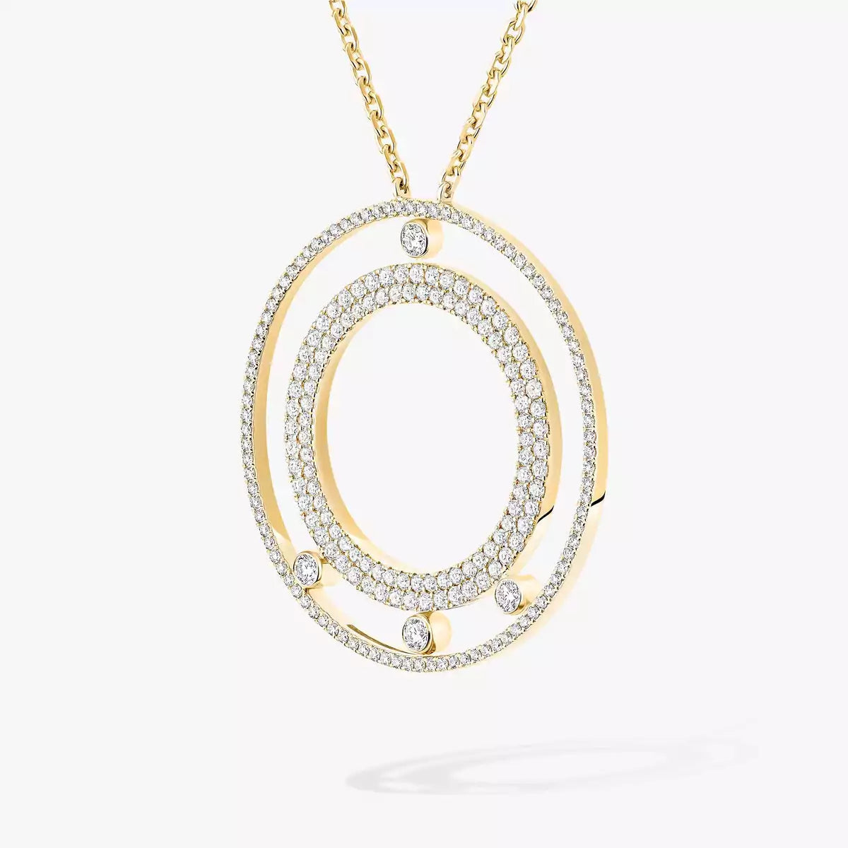 [Clover Jewelry]Move Romane Long Pave_-Set Diamond Necklace