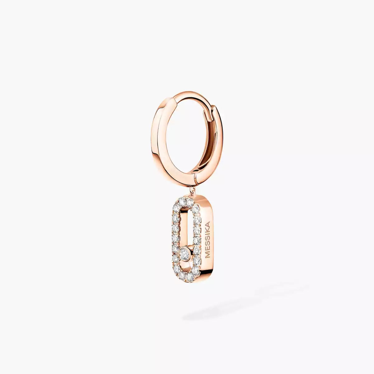 [Clover Jewelry]Move Uno Single Diamond Hoop Earring