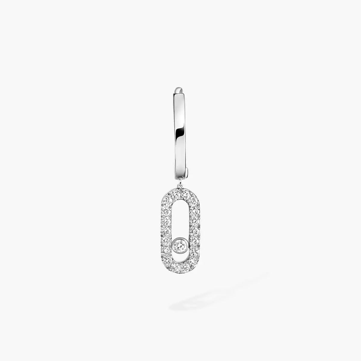 [Clover Jewelry]Move Uno Single Diamond Hoop Earring