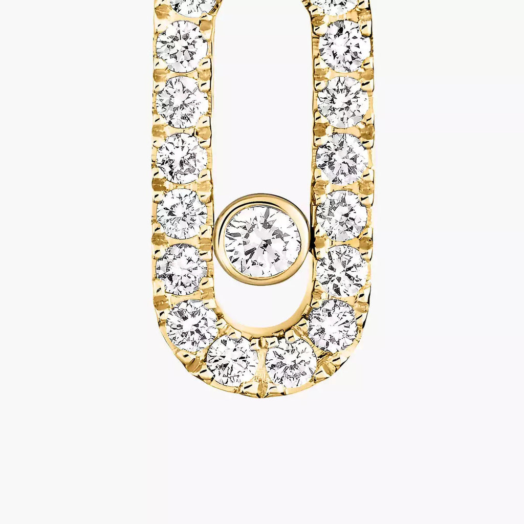 [Clover Jewelry]Move Uno Single Diamond Hoop Earring