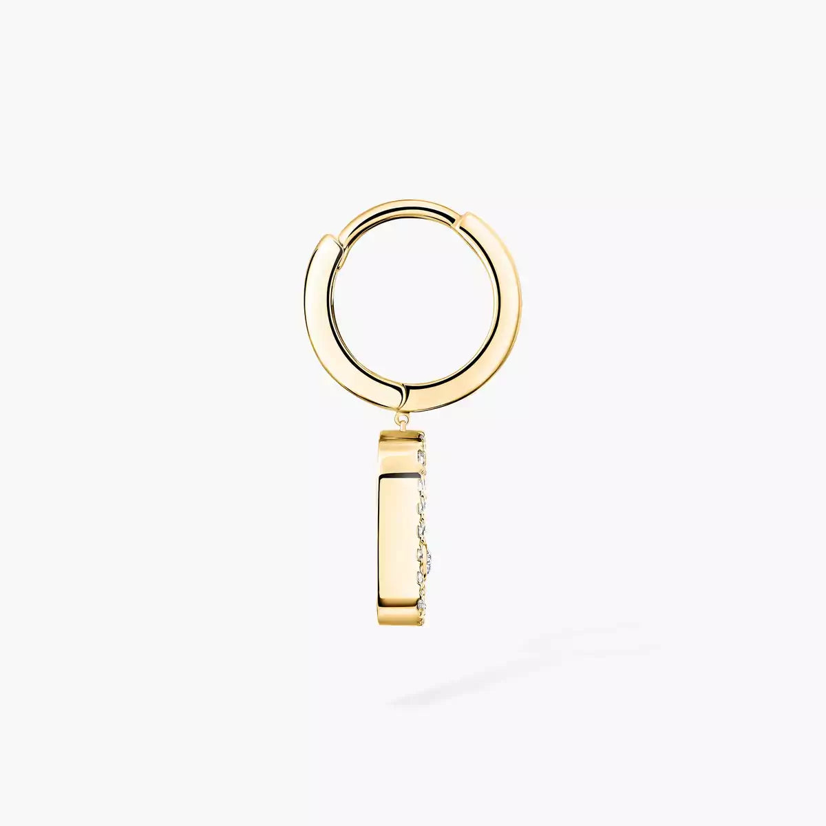 [Clover Jewelry]Move Uno Single Diamond Hoop Earring
