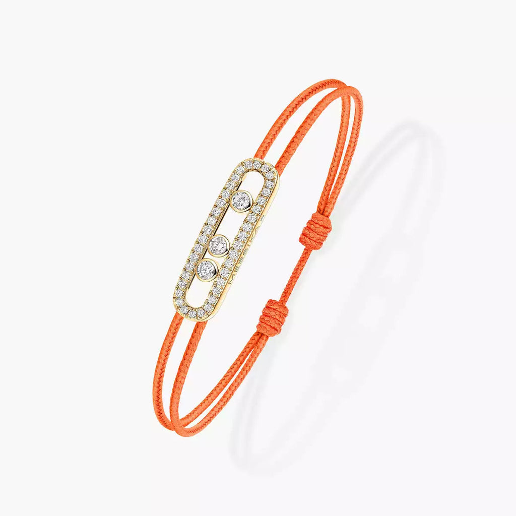 [Clover Jewelry]Messika Care(s) pink cord pavé bracelet