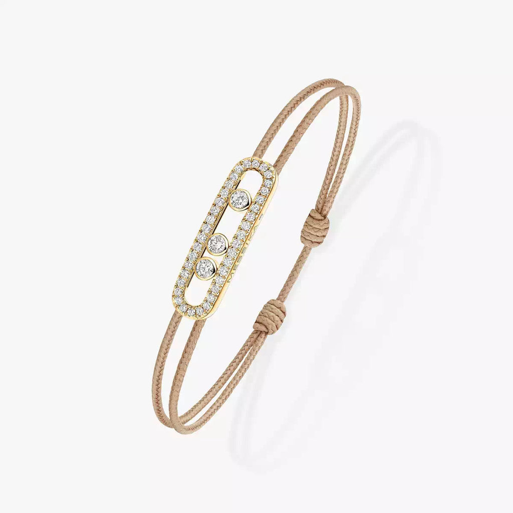 [Clover Jewelry]Messika Care(s) pink cord pavé bracelet