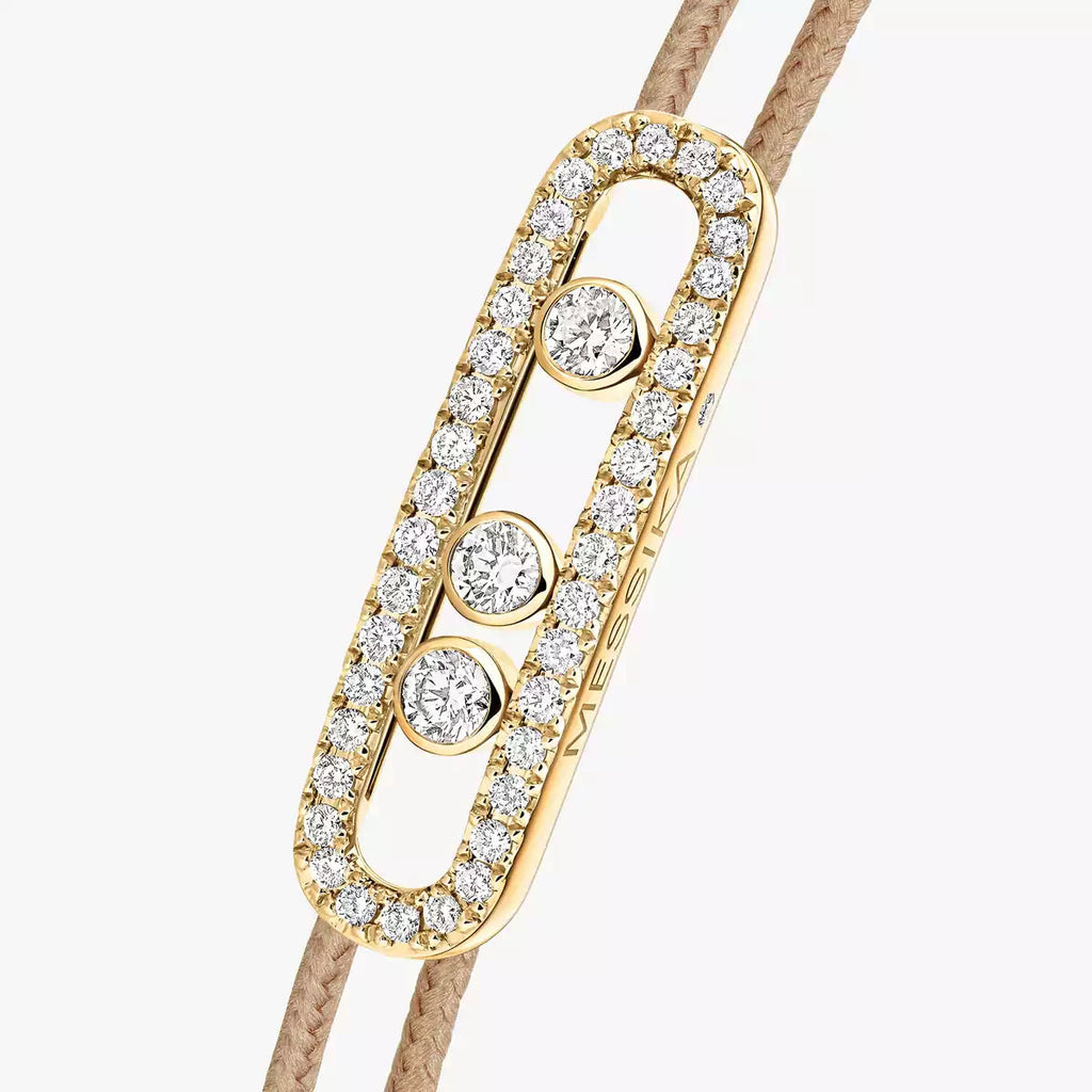 [Clover Jewelry]Messika Care(s) pink cord pavé bracelet