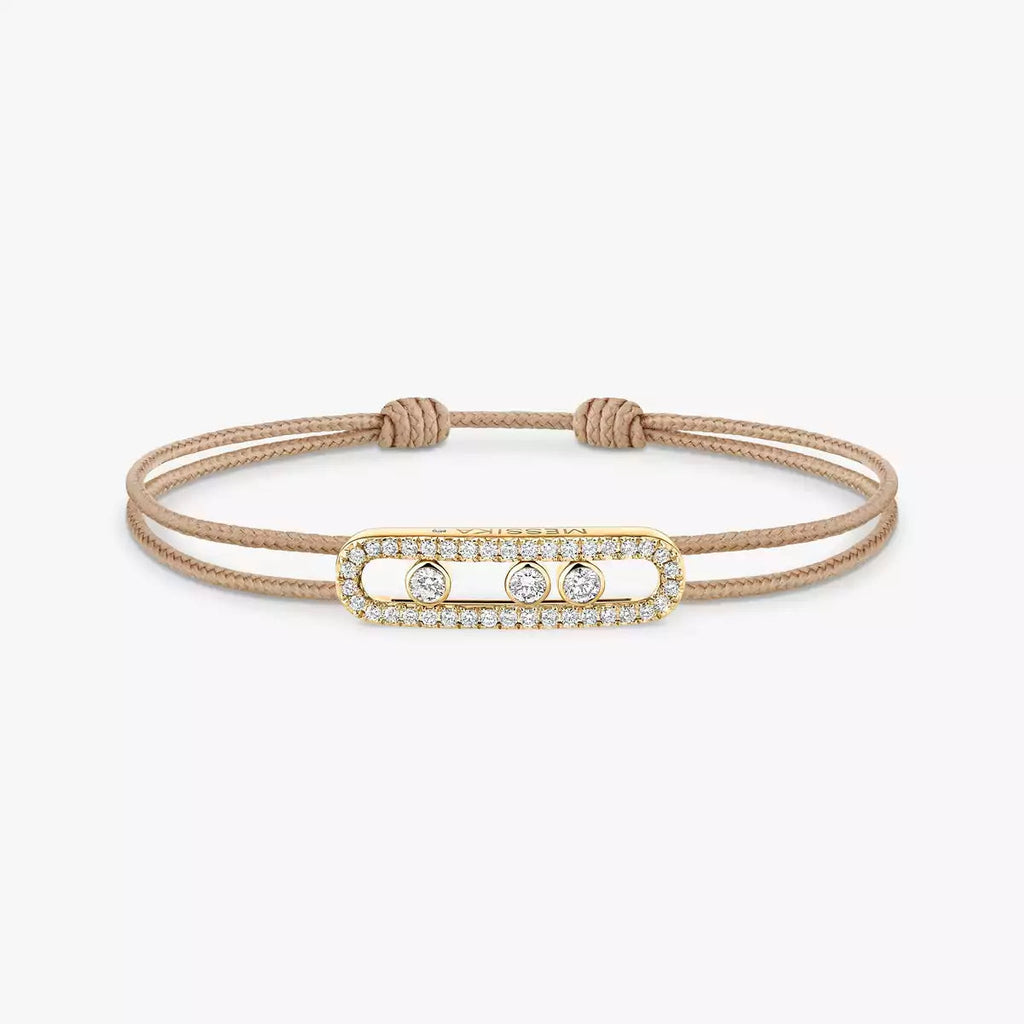 [Clover Jewelry]Messika Care(s) pink cord pavé bracelet