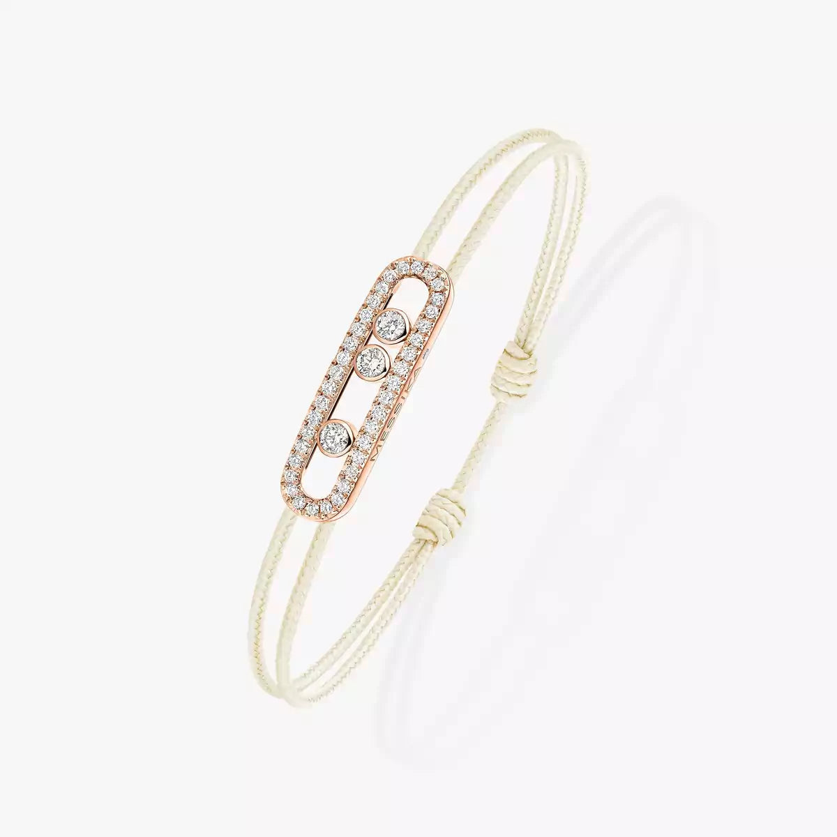 [Clover Jewelry]Messika Care(s) pink cord pavé bracelet