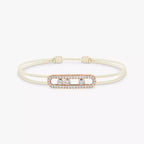 [Clover Jewelry]Messika Care(s) pink cord pavé bracelet